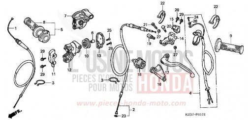 HEBELGRIFF/SCHALTER/KABEL (CR250R4-7) CR250R7 de 2007